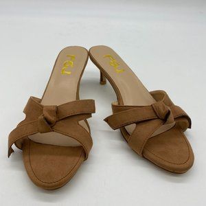 FSJ Cute Bows Slip On Mules Summer Open Toe Kitten